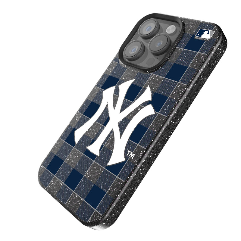 New York Yankees Plaid iPhone Bling Phone Case Iso.Jpg