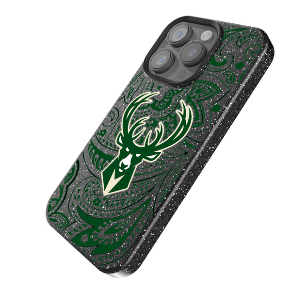 Milwaukee Bucks Paisley iPhone Bling Phone Case Iso.Jpg