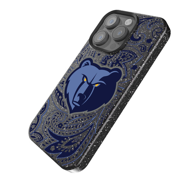 Memphis Grizzlies Paisley iPhone Bling Phone Case Iso.Jpg