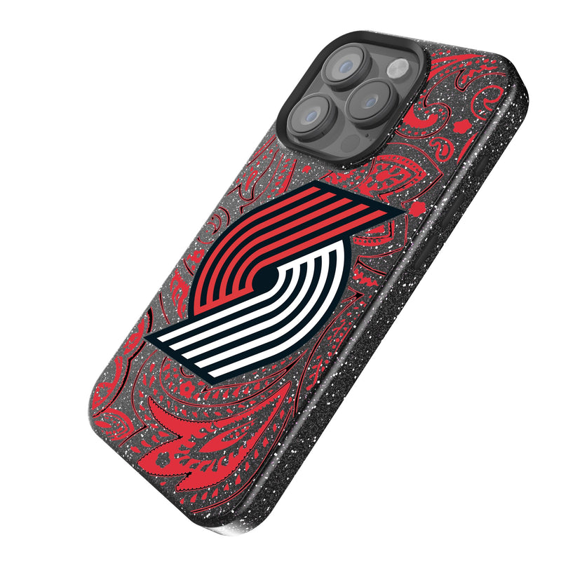 Portland Trail Blazers Paisley iPhone Bling Phone Case Iso.Jpg