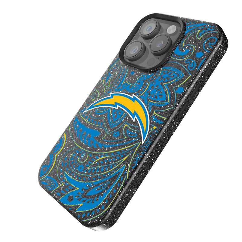 Los Angeles Chargers Paisley iPhone Bling Phone Case Iso.Jpg