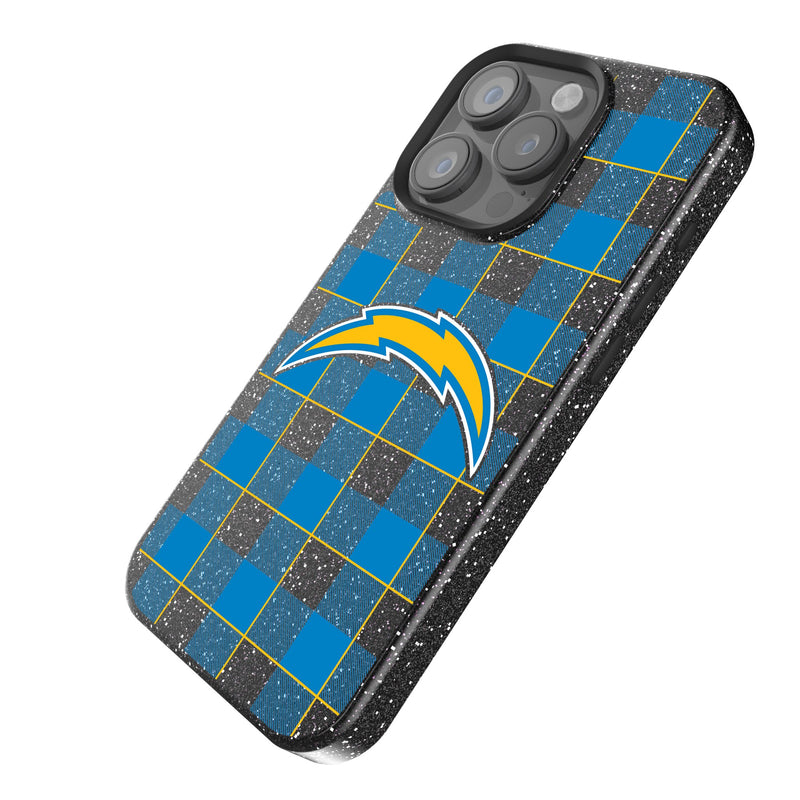 Los Angeles Chargers Plaid iPhone Bling Phone Case Iso.Jpg