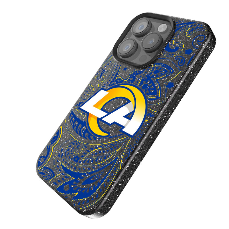 Los Angeles Rams Paisley iPhone Bling Phone Case Iso.Jpg