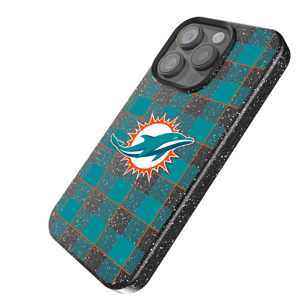 Miami Dolphins Plaid iPhone Bling Phone Case Iso.Jpg