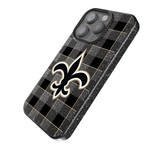 New Orleans Saints Plaid iPhone Bling Phone Case Iso.Jpg