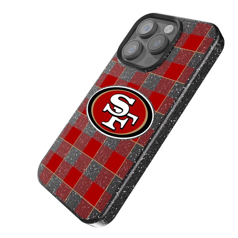 San Francisco 49ers Plaid iPhone Bling Phone Case Iso.Jpg