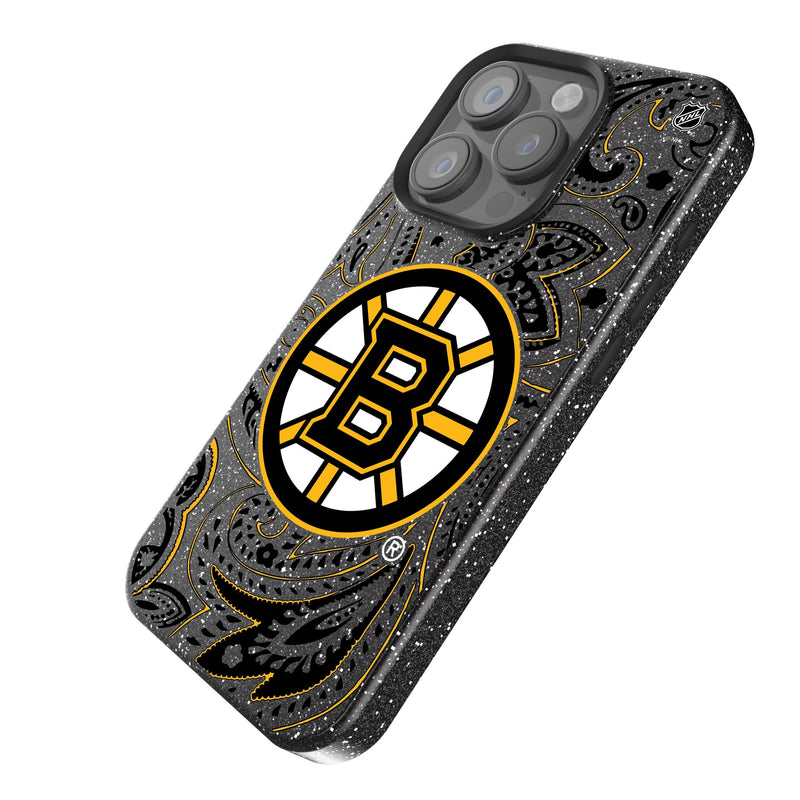 Boston Bruins Paisley iPhone Bling Phone Case Iso.Jpg