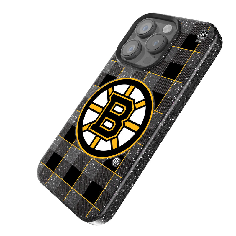 Boston Bruins Plaid iPhone Bling Phone Case Iso.Jpg