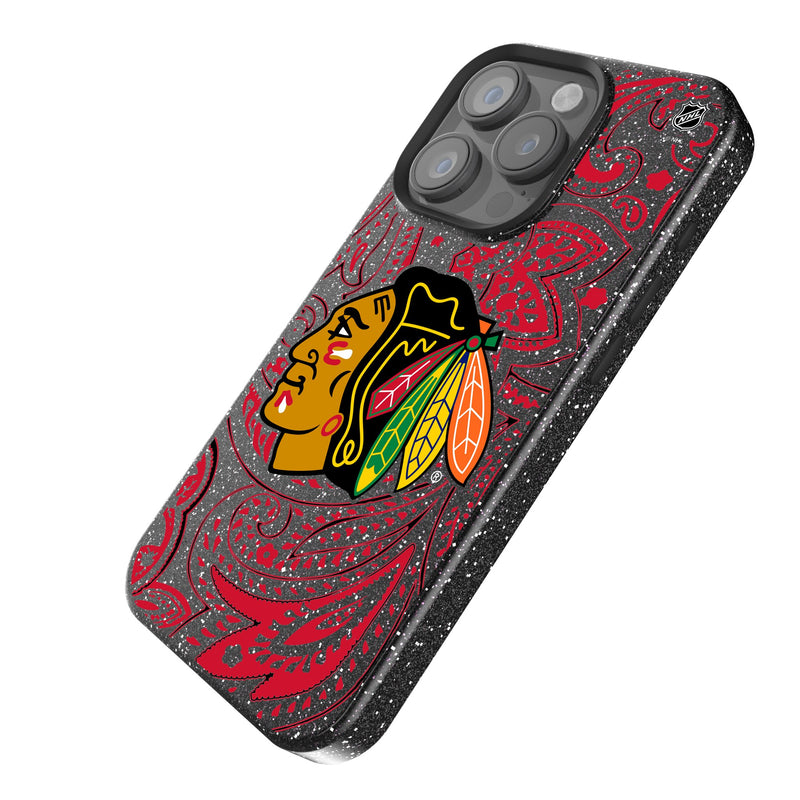 Chicago Blackhawks Paisley iPhone Bling Phone Case Iso.Jpg