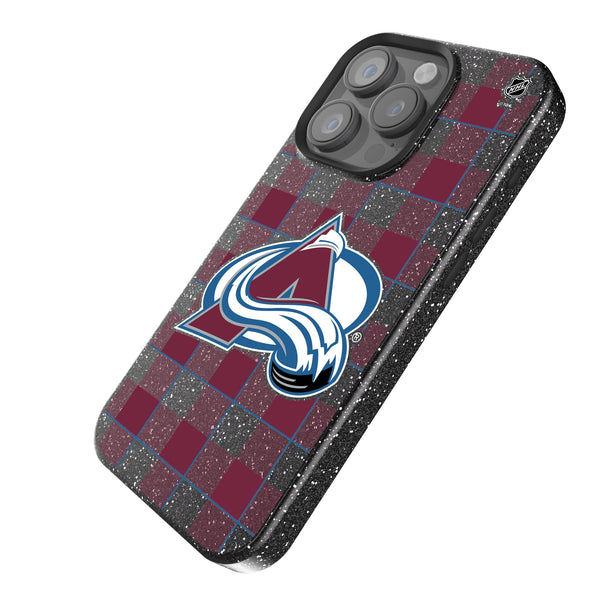 Colorado Avalanche Plaid iPhone Bling Phone Case Iso.Jpg