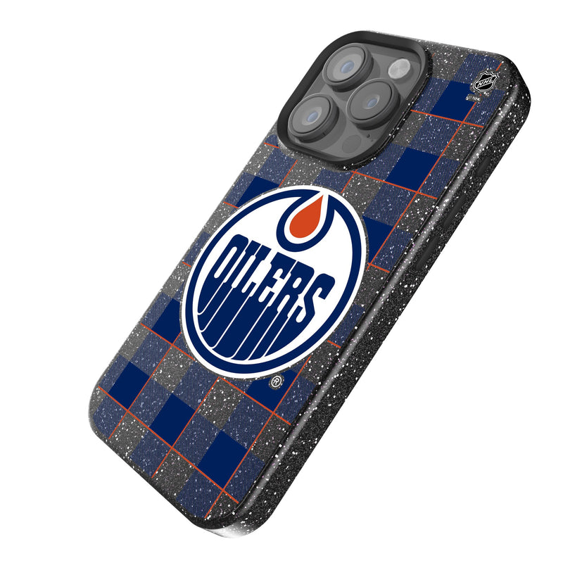 Edmonton Oilers Plaid iPhone Bling Phone Case Iso.Jpg