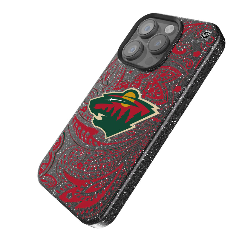 Minnesota Wild Paisley iPhone Bling Phone Case Iso.Jpg