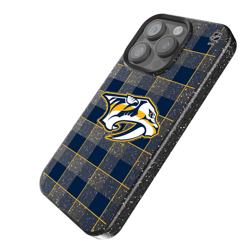 Nashville Predators Plaid iPhone Bling Phone Case Iso.Jpg