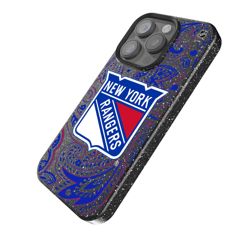 New York Rangers Paisley iPhone Bling Phone Case Iso.Jpg