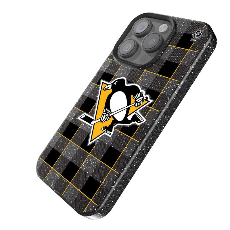 Pittsburgh Penguins Plaid iPhone Bling Phone Case Iso.Jpg