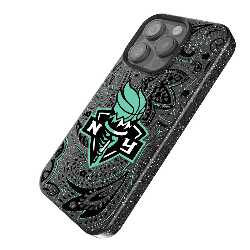 New York Liberty Paisley iPhone Bling Phone Case Iso.Jpg