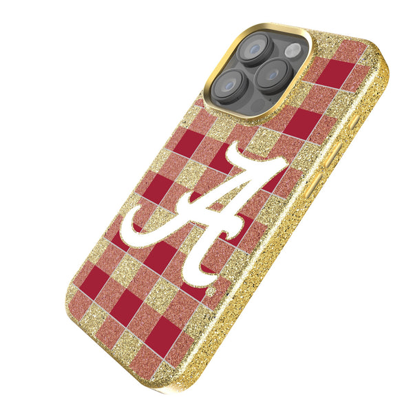 University of Alabama Crimson Tide Script A Plaid iPhone Bling Phone Case Iso.Jpg