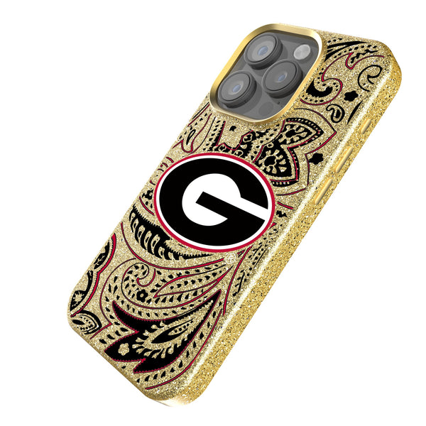 University of Georgia Bulldogs Paisley iPhone Bling Phone Case Iso.Jpg