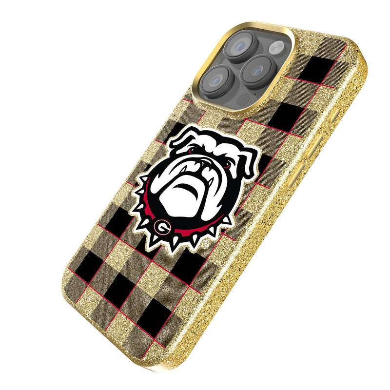 University of Georgia Bulldogs Uga Plaid iPhone Bling Phone Case Iso.Jpg