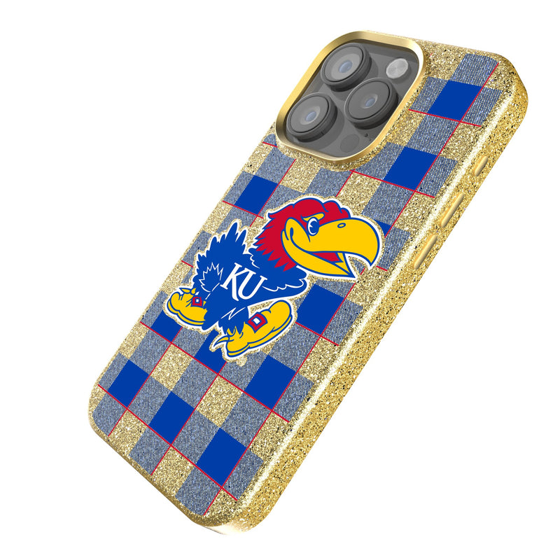 University of Kansas Jayhawks Plaid iPhone Bling Phone Case Iso.Jpg