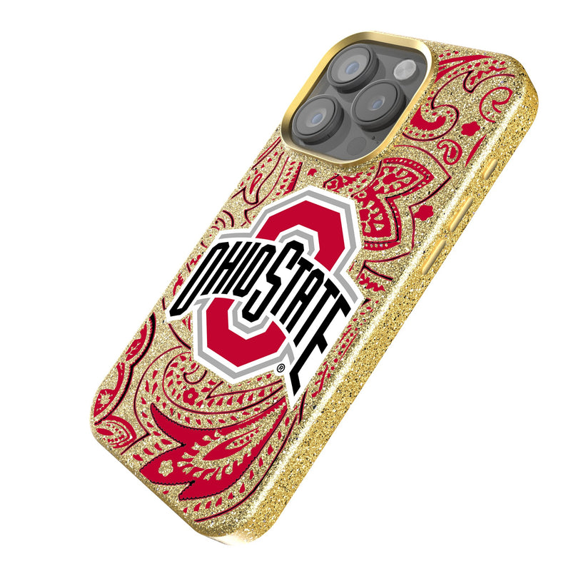 Ohio State University Buckeyes Paisley iPhone Bling Phone Case Iso.Jpg