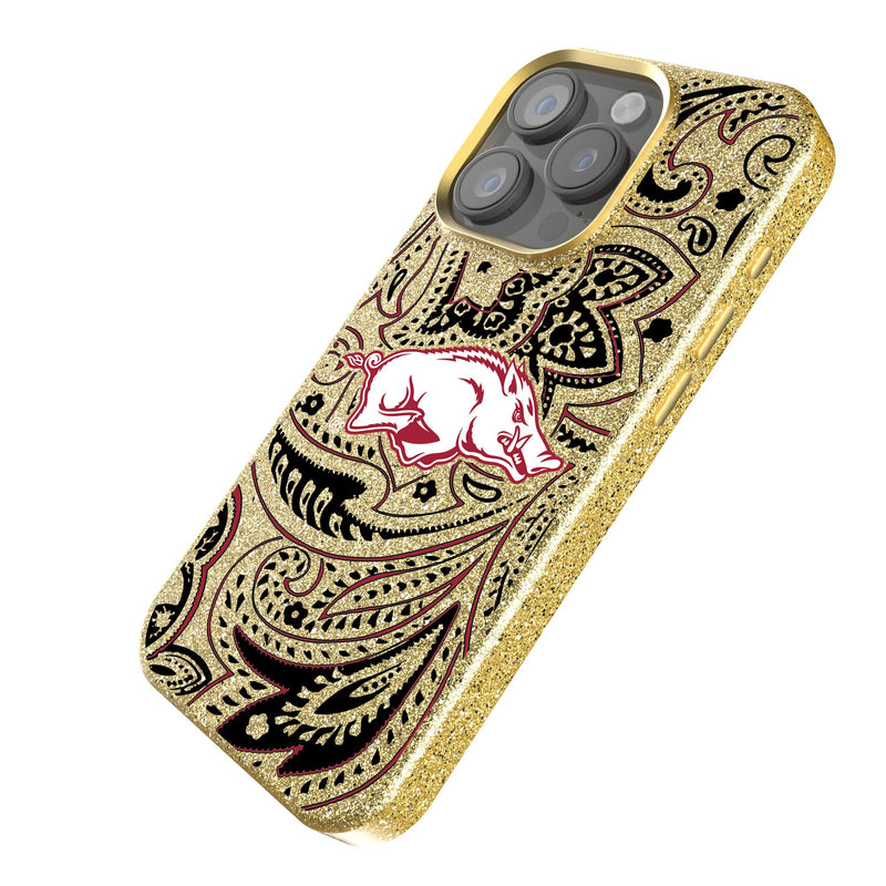 University of Arkansas Fayetteville Razorbacks Paisley iPhone Bling Phone Case Iso.Jpg