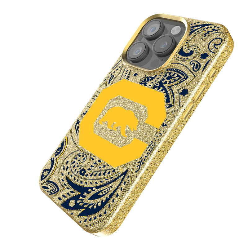 University of California Berkeley Golden Bears Paisley iPhone Bling Phone Case Iso.Jpg