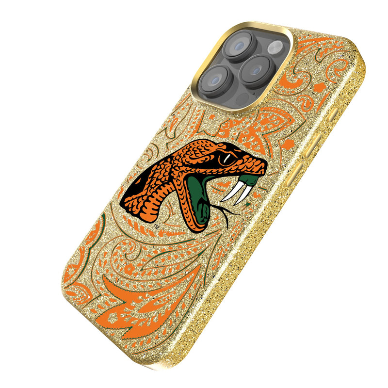 Florida A&M University Rattlers Paisley iPhone Bling Phone Case Iso.Jpg