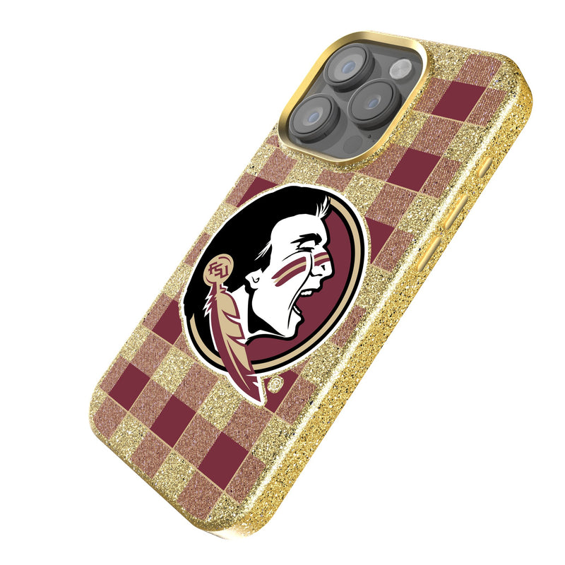 Florida State University Seminoles Plaid iPhone Bling Phone Case Iso.Jpg