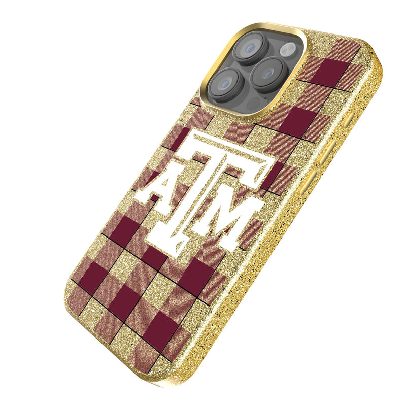 Texas A&M University Aggies Plaid iPhone Bling Phone Case Iso.Jpg