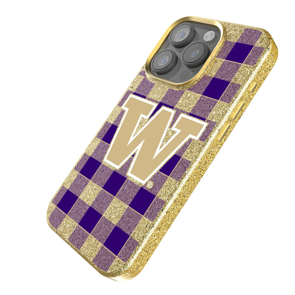 University of Washington Huskies Plaid iPhone Bling Phone Case Iso.Jpg