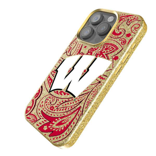 University of Wisconsin Badgers Paisley iPhone Bling Phone Case Iso.Jpg