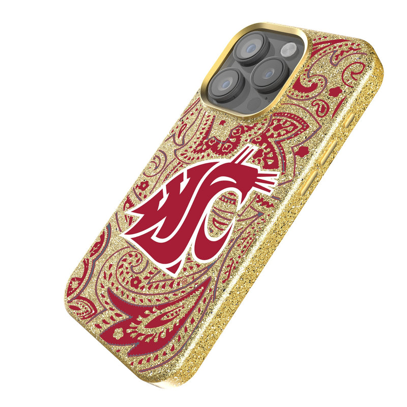 Washington State University Cougars Paisley iPhone Bling Phone Case Iso.Jpg