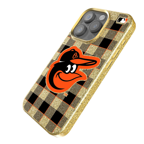 Baltimore Orioles Plaid iPhone Bling Phone Case Iso.Jpg