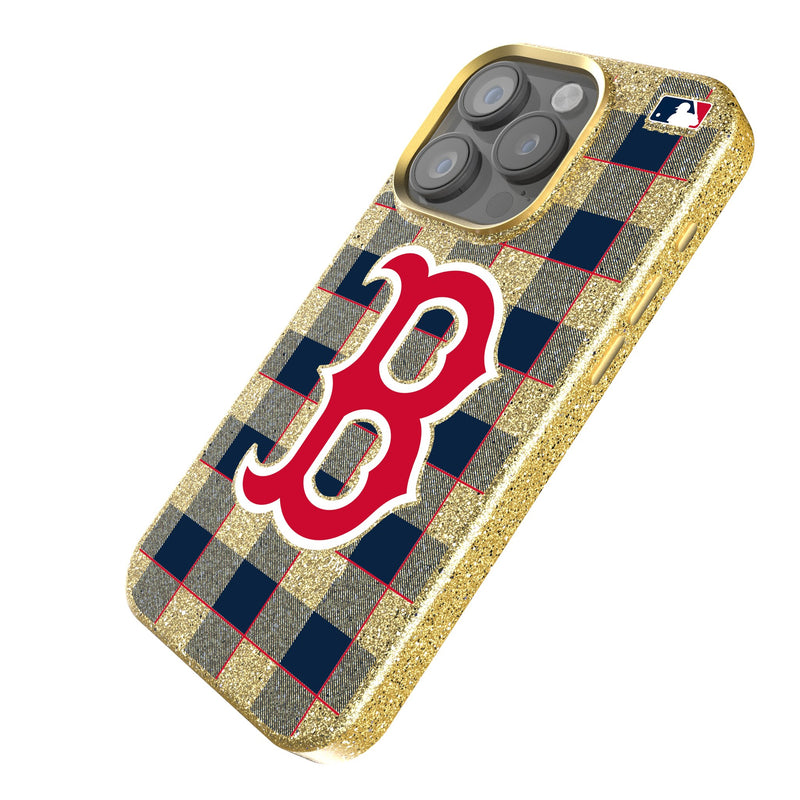 Boston Red Sox Plaid iPhone Bling Phone Case Iso.Jpg