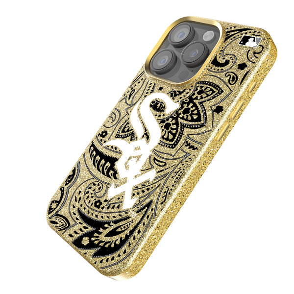 Chicago White Sox Paisley iPhone Bling Phone Case Iso.Jpg