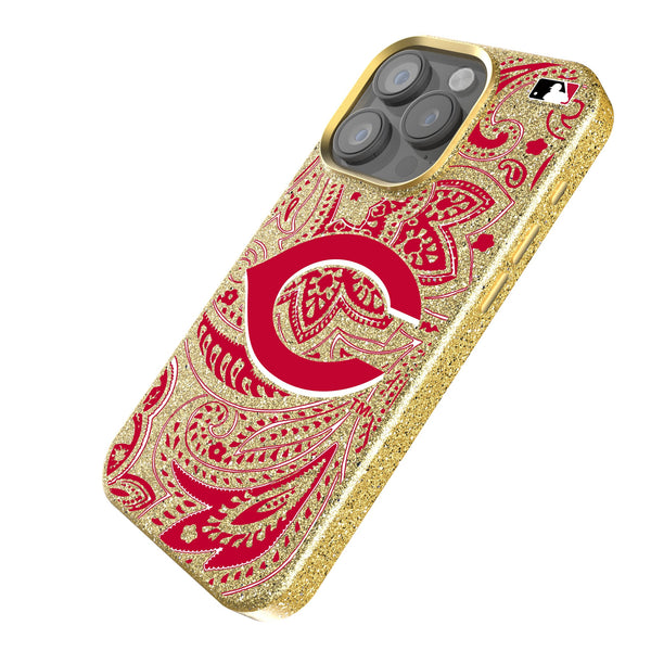 Cincinnati Reds Paisley iPhone Bling Phone Case Iso.Jpg