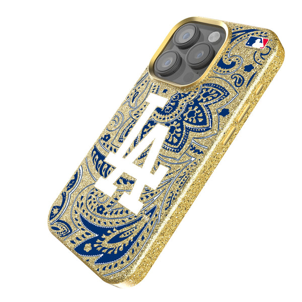 LA Dodgers Paisley iPhone Bling Phone Case Iso.Jpg