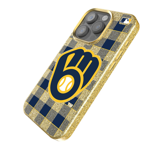 Milwaukee Brewers Plaid iPhone Bling Phone Case Iso.Jpg