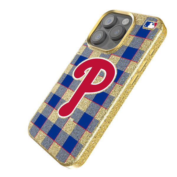 Philadelphia Phillies Plaid iPhone Bling Phone Case Iso.Jpg