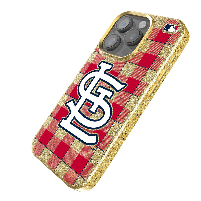 St Louis Cardinals Plaid iPhone Bling Phone Case Iso.Jpg