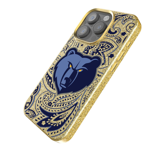 Memphis Grizzlies Paisley iPhone Bling Phone Case Iso.Jpg