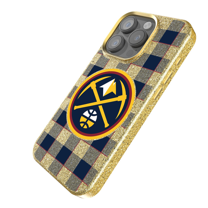 Denver Nuggets Plaid iPhone Bling Phone Case Iso.Jpg