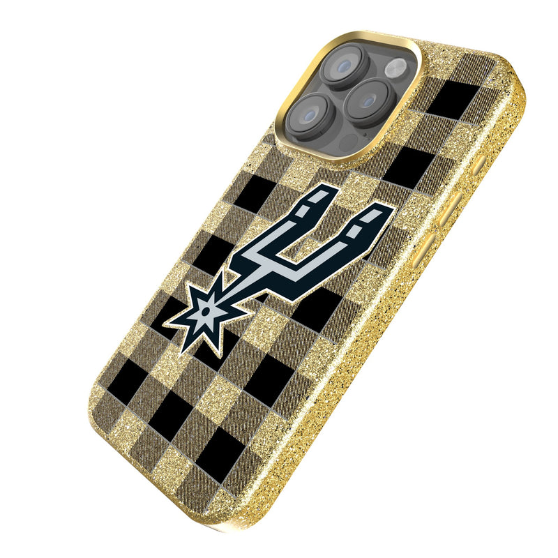 San Antonio Spurs Plaid iPhone Bling Phone Case Iso.Jpg