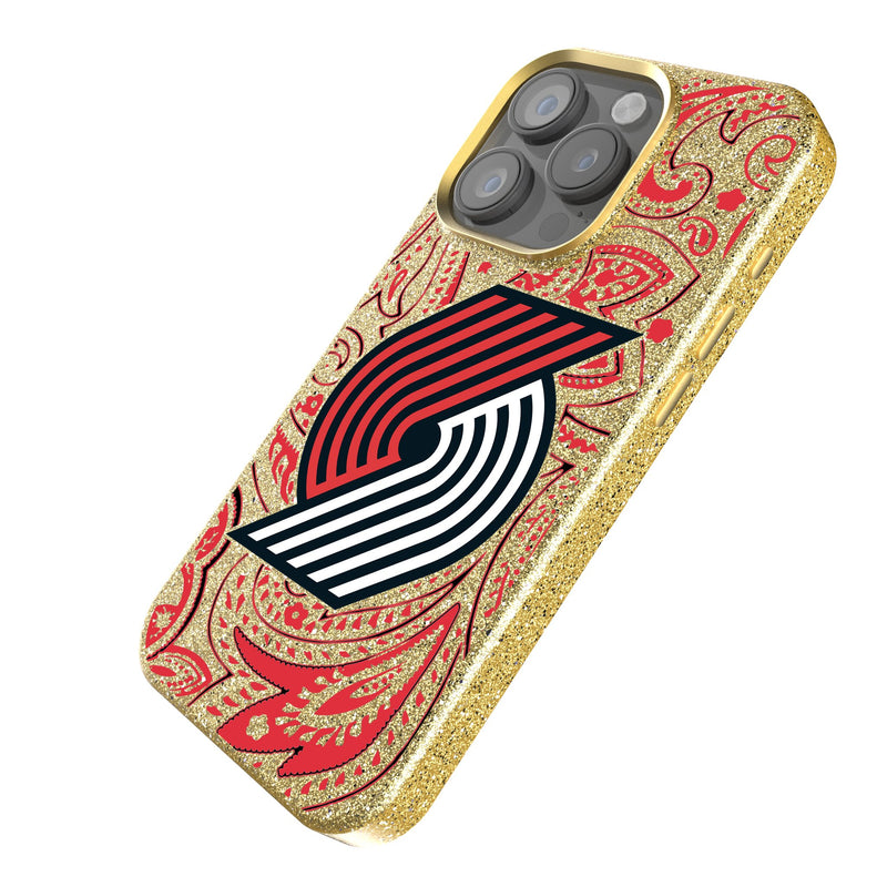 Portland Trail Blazers Paisley iPhone Bling Phone Case Iso.Jpg