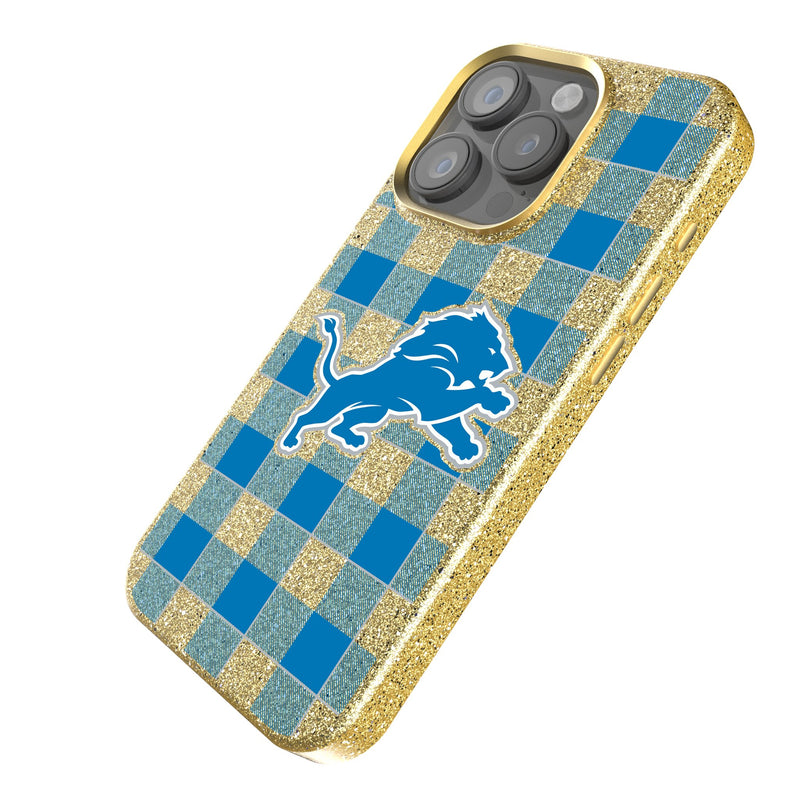 Detroit Lions Plaid iPhone Bling Phone Case Iso.Jpg