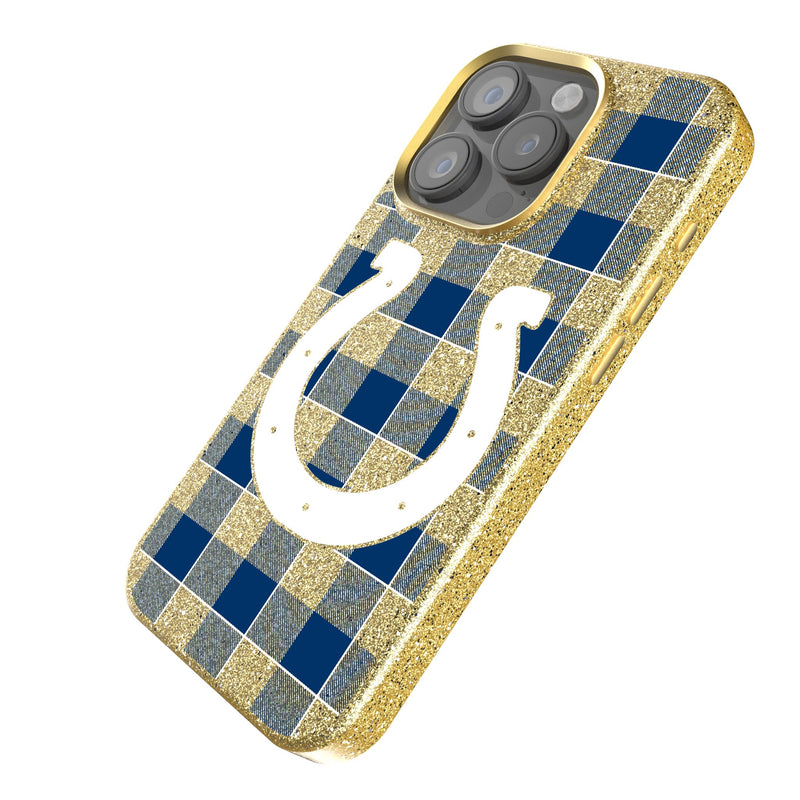 Indianapolis Colts Plaid iPhone Bling Phone Case Iso.Jpg