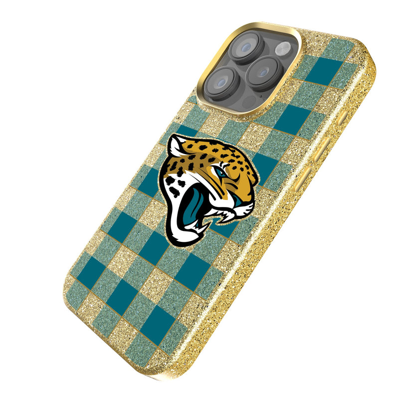 Jacksonville Jaguars Plaid iPhone Bling Phone Case Iso.Jpg