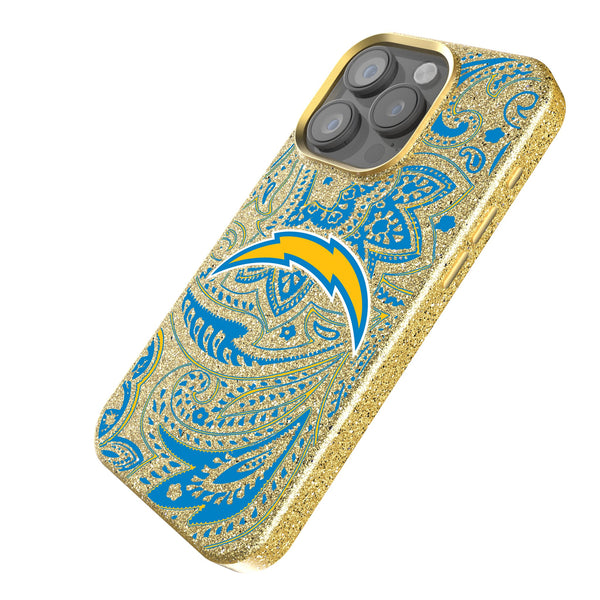 Los Angeles Chargers Paisley iPhone Bling Phone Case Iso.Jpg