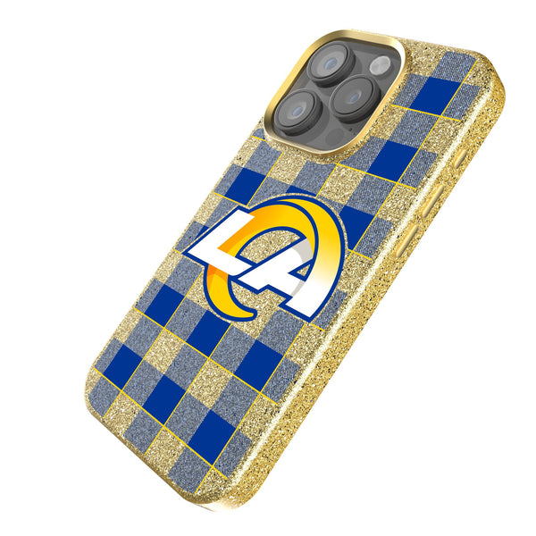 Los Angeles Rams Plaid iPhone Bling Phone Case Iso.Jpg